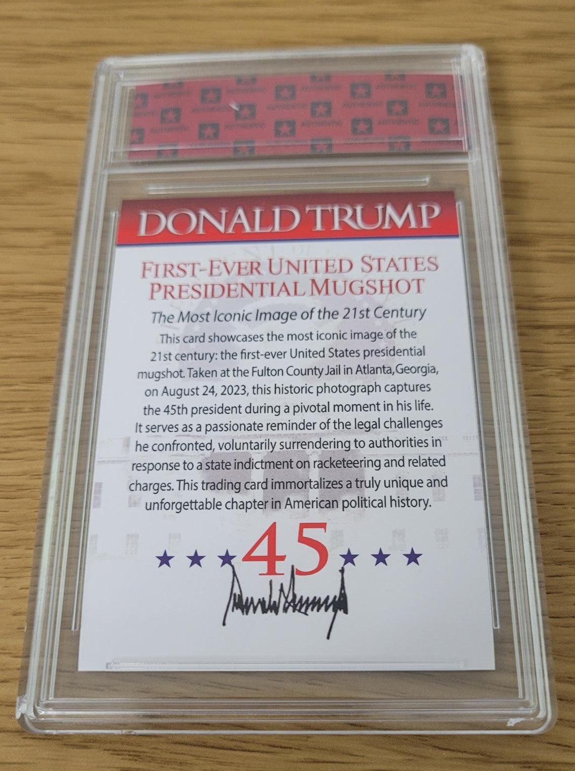 DONALD TRUMP 2024 PRESIDENTIAL COLLECTIBLE CARD - MOST FAMOUS MUGSHOT IN HISTORY