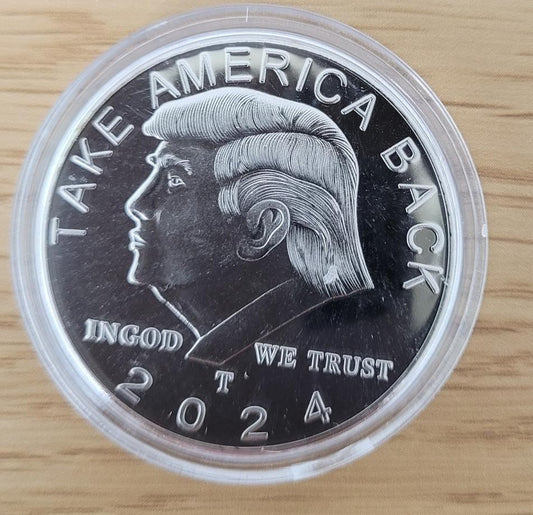 TRUMP COIN: COMMEMORATIVE 45TH PRESIDENT TRIBUTE - 2024 "TAKE AMERICA BACK" DESIGN