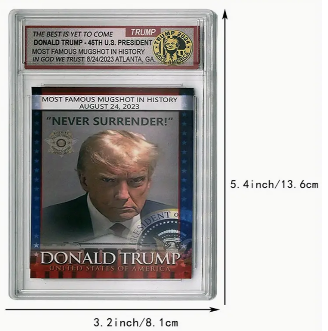 DONALD TRUMP 2024 PRESIDENTIAL COLLECTIBLE CARD - MOST FAMOUS MUGSHOT IN HISTORY