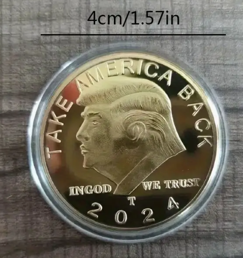 TRUMP COIN: COMMEMORATIVE 45TH PRESIDENT TRIBUTE - 2024 "TAKE AMERICA BACK" DESIGN